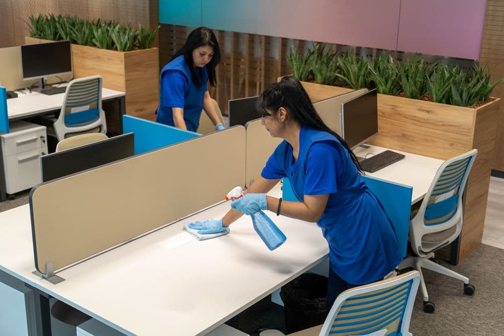 Daily office cleaning operations