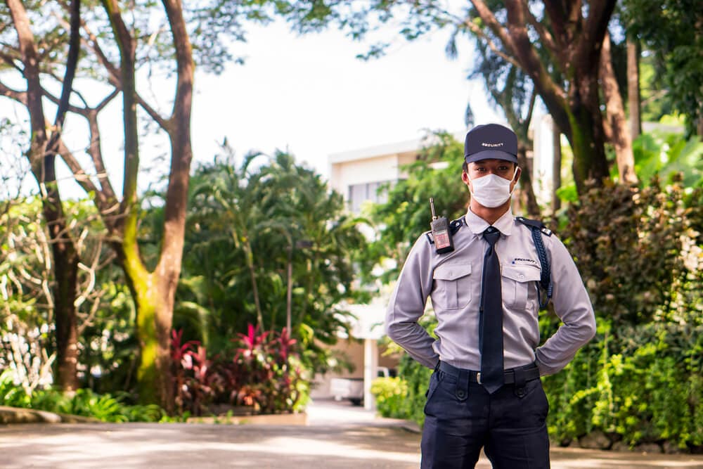 Whitehand security guard on duty
